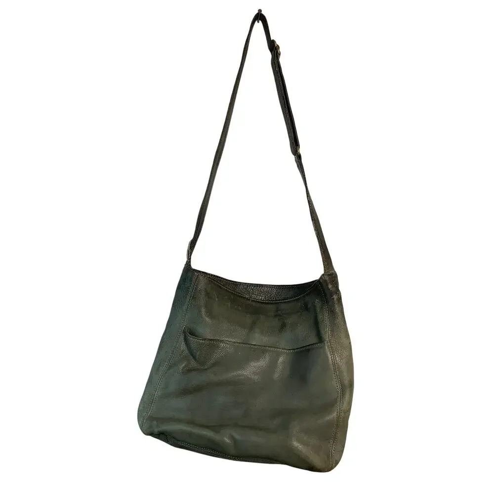 COACH Green Sonoma Leather Hobo Bag Shoulder Crossbody Purse Vintage 90s P8-5